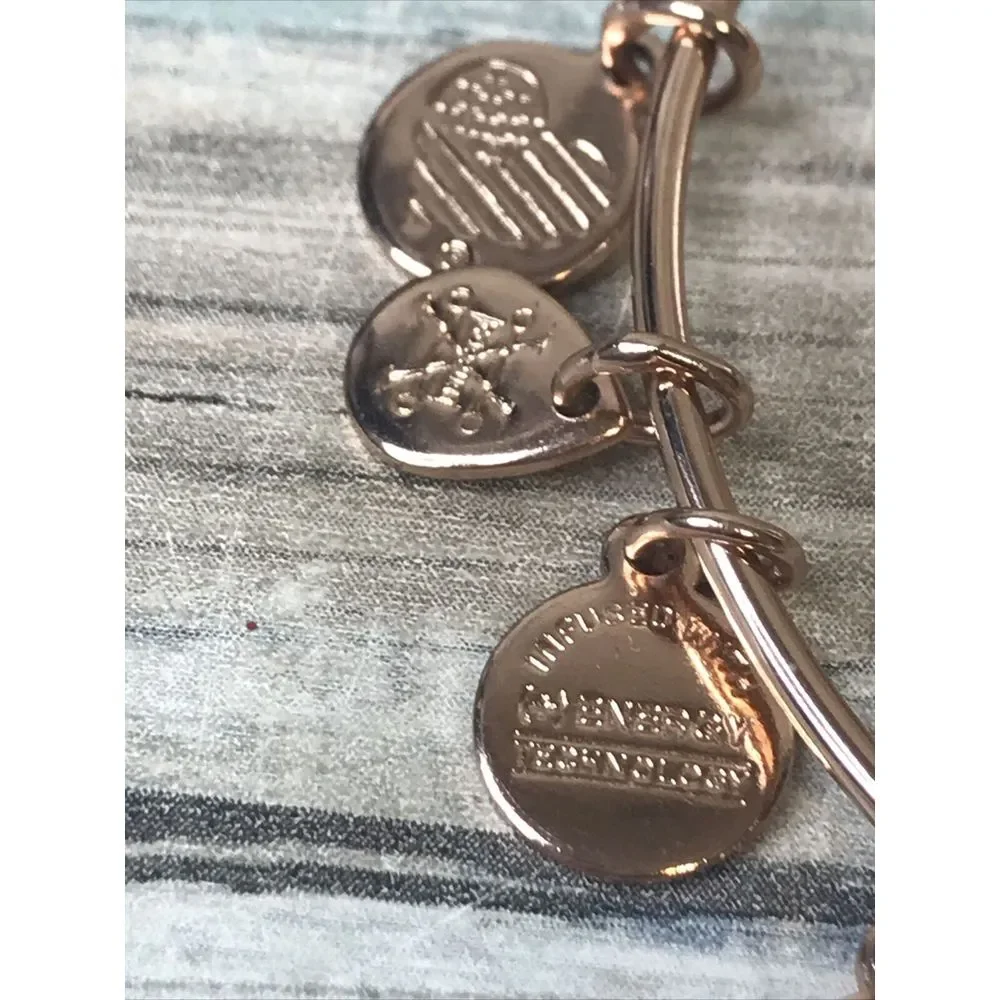 Alex and Ani Disney Dangle Minnie Mouse Ears Rose Gold Tone Bracelet 2024‎ NWOT